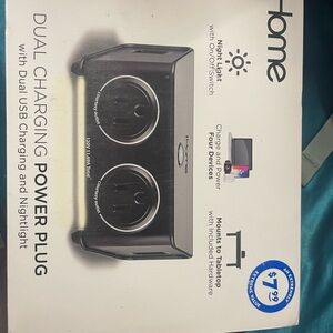 3 iHome Black Dual USB Charging Plug with Nightlight